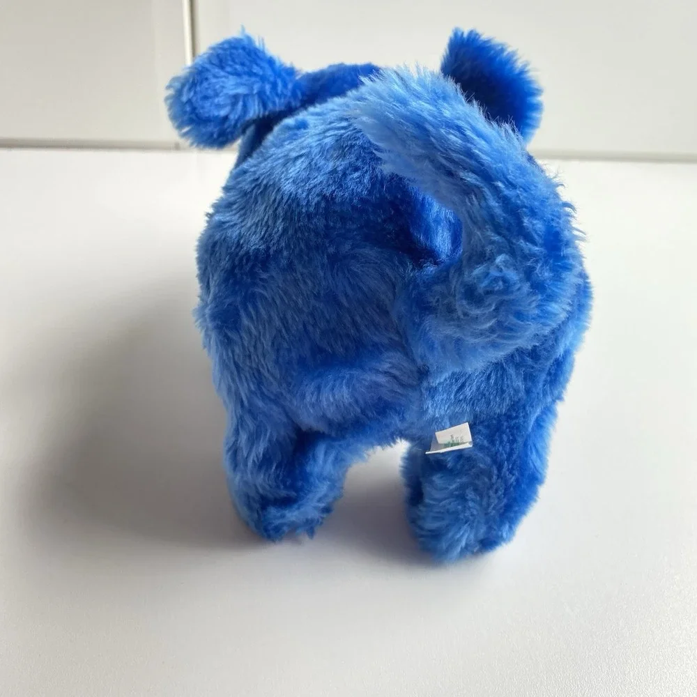 Vintage 1986 Iwaya Blue Animated Walking Pig Plush Toy Tested Works Wiggles Nose